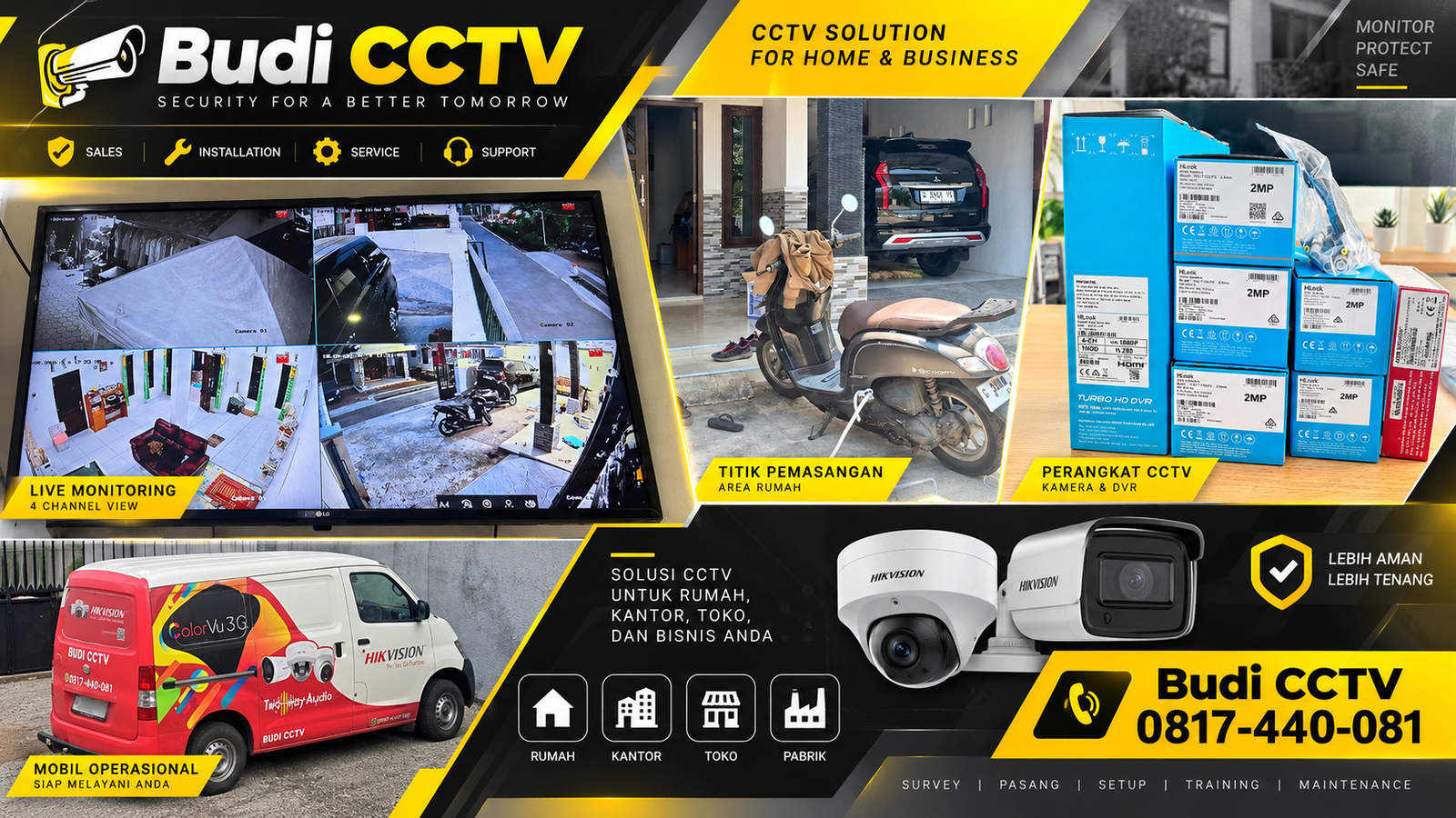 Pemasangan CCTV HiLook di Salah Satu Rumah Pekalongan