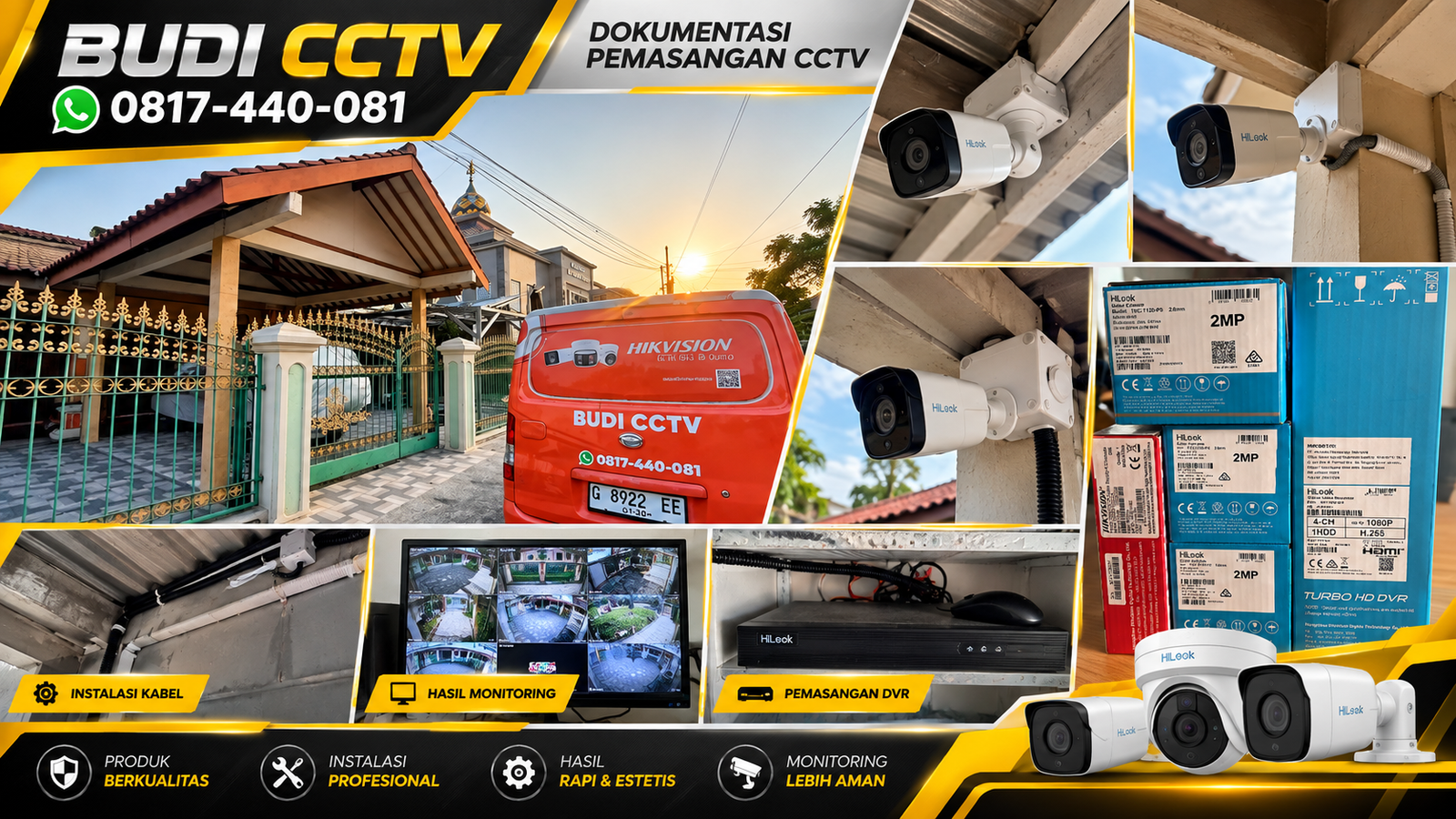 Instalasi CCTV Hilook di Rumah Pekalongan, Kualitas Merek Terpercaya