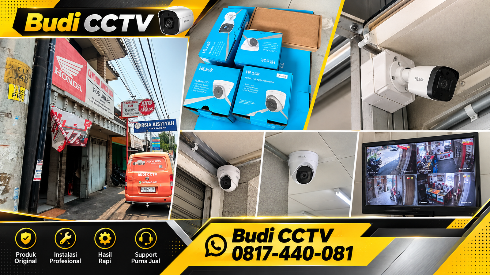 Pemasangan CCTV Hilook untuk Bengkel Motor di Pekalongan dengan Pemantauan Praktis demi Kenyamanan Pemilik