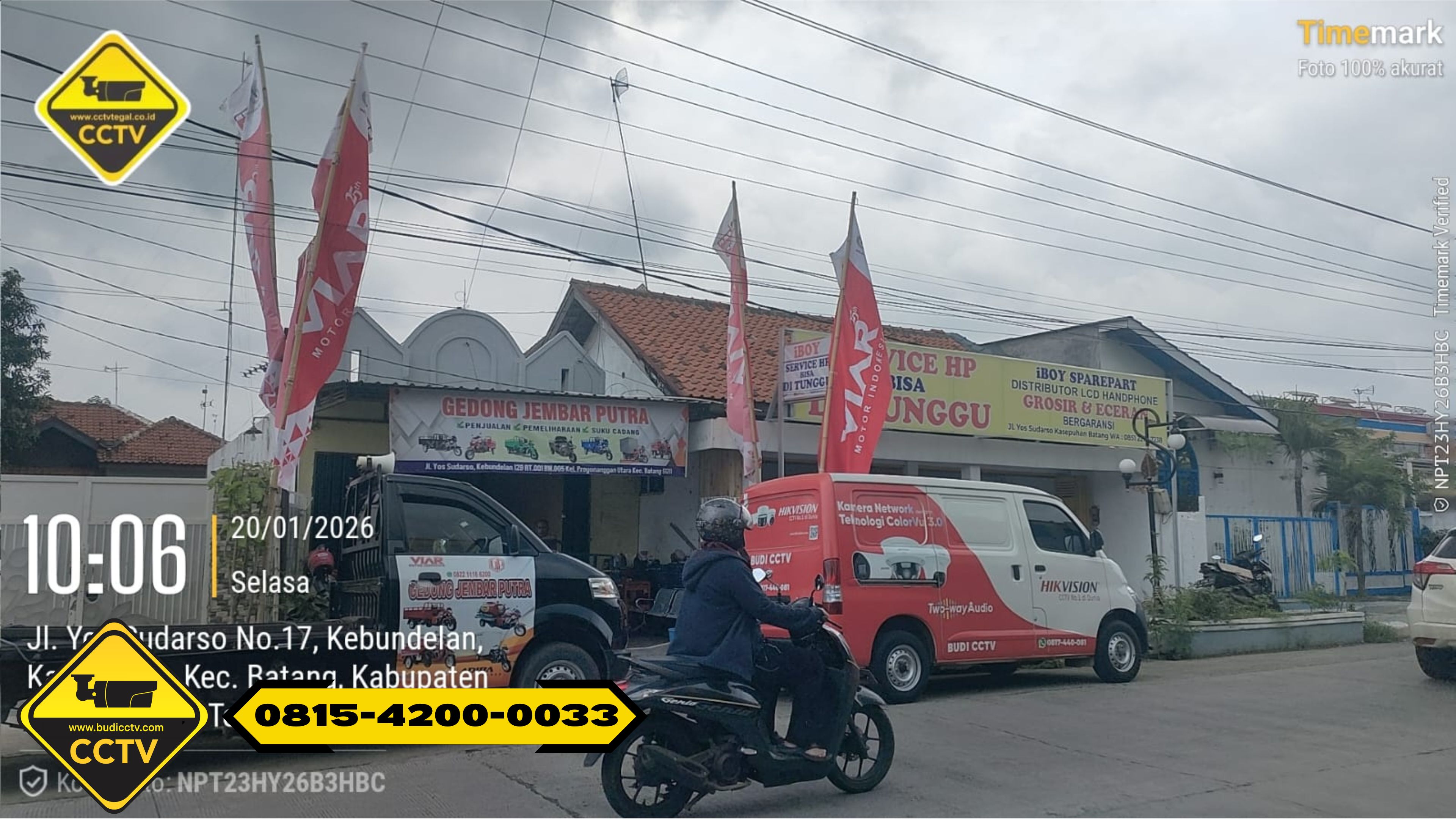 Pemasangan CCTV Hikvision 8 Channel Smart Hybrid Light 2MP di Ruko Wilayah Kebundelan