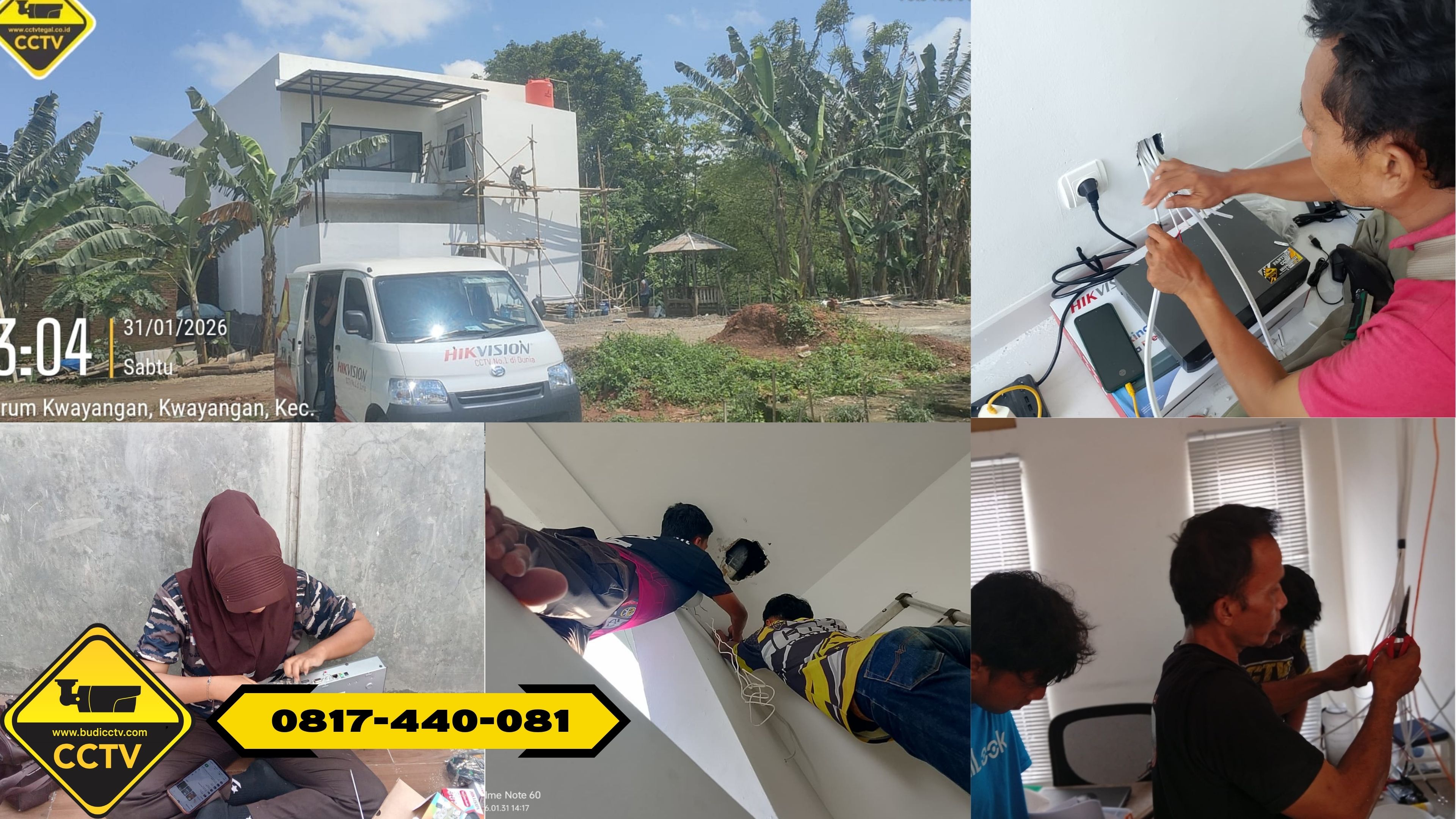 Pemasangan CCTV Hikvision 8 Channel Smart Hybrid Light 2MP di Rumah Pekalongan Barat